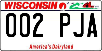 WI license plate 002PJA