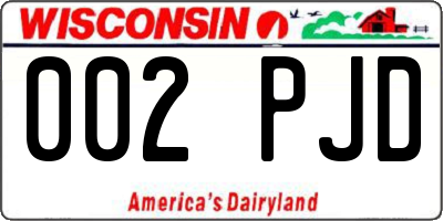 WI license plate 002PJD