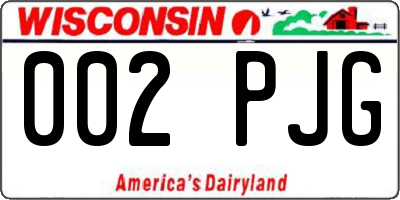 WI license plate 002PJG