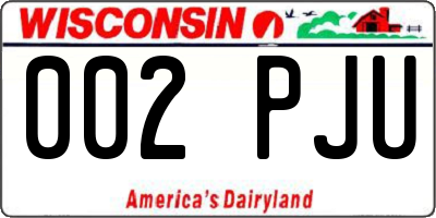WI license plate 002PJU