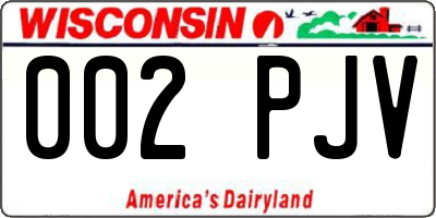 WI license plate 002PJV