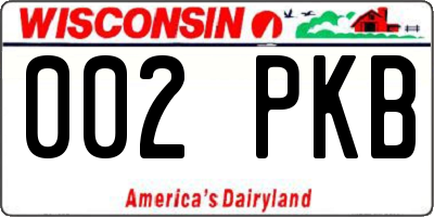 WI license plate 002PKB