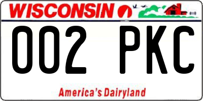WI license plate 002PKC