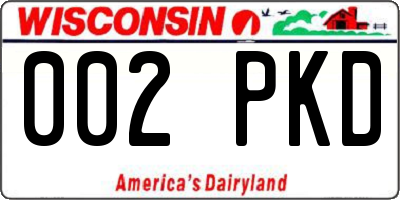 WI license plate 002PKD