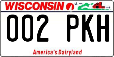 WI license plate 002PKH