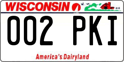 WI license plate 002PKI