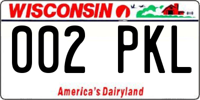 WI license plate 002PKL