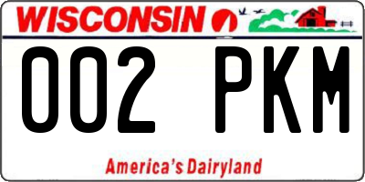 WI license plate 002PKM