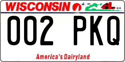 WI license plate 002PKQ