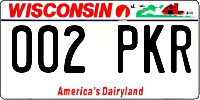 WI license plate 002PKR