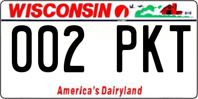 WI license plate 002PKT