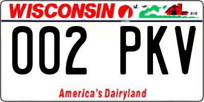 WI license plate 002PKV