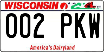WI license plate 002PKW
