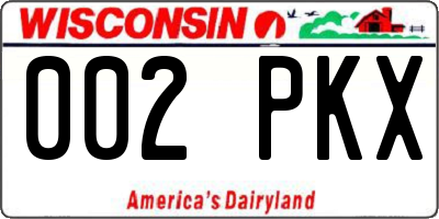 WI license plate 002PKX