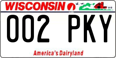 WI license plate 002PKY
