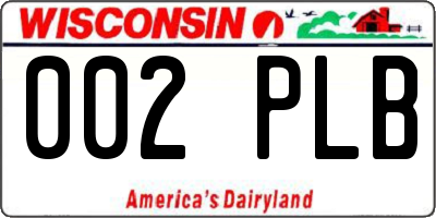 WI license plate 002PLB