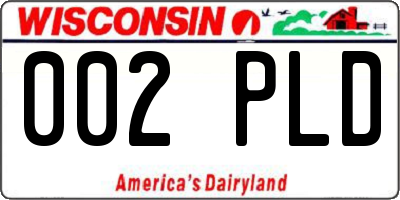 WI license plate 002PLD