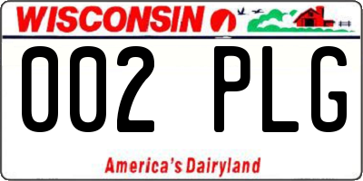 WI license plate 002PLG
