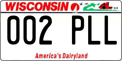 WI license plate 002PLL