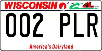 WI license plate 002PLR