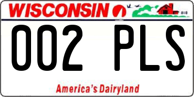 WI license plate 002PLS