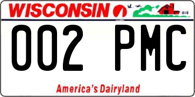 WI license plate 002PMC