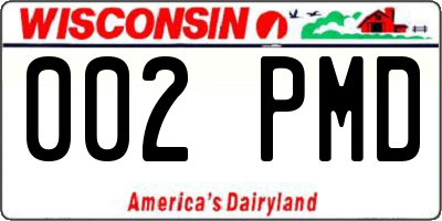 WI license plate 002PMD
