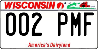 WI license plate 002PMF