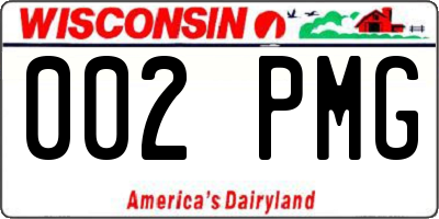WI license plate 002PMG