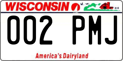 WI license plate 002PMJ