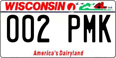 WI license plate 002PMK