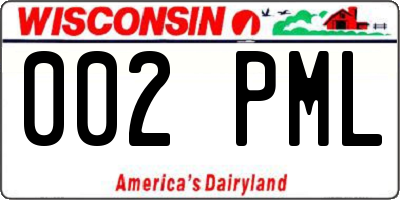 WI license plate 002PML
