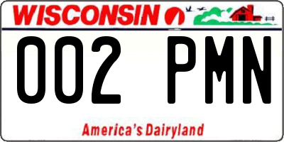 WI license plate 002PMN