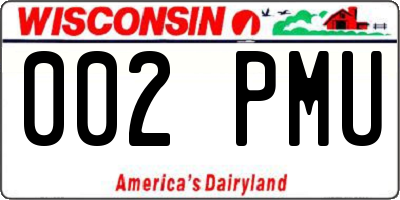 WI license plate 002PMU