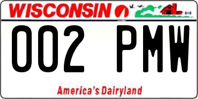 WI license plate 002PMW