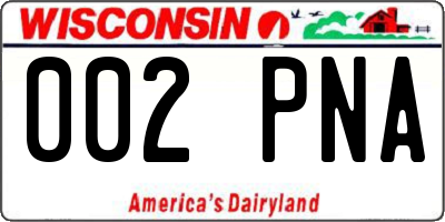 WI license plate 002PNA