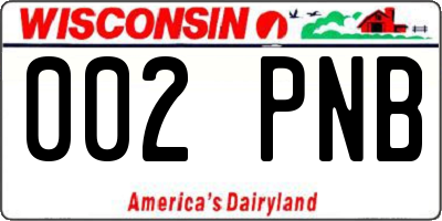 WI license plate 002PNB