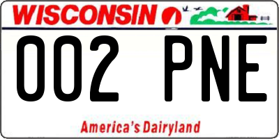 WI license plate 002PNE