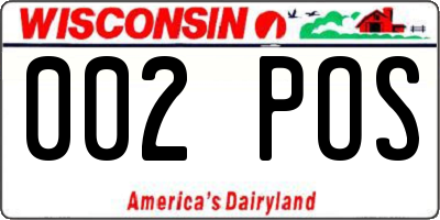 WI license plate 002POS