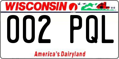WI license plate 002PQL