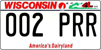 WI license plate 002PRR