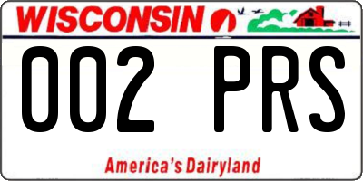 WI license plate 002PRS