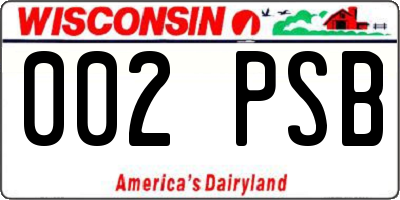 WI license plate 002PSB