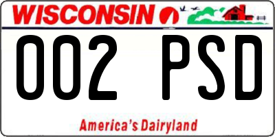 WI license plate 002PSD