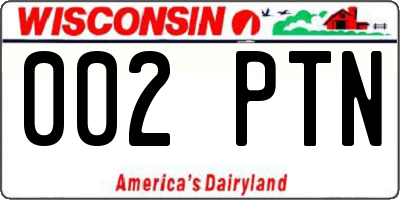 WI license plate 002PTN