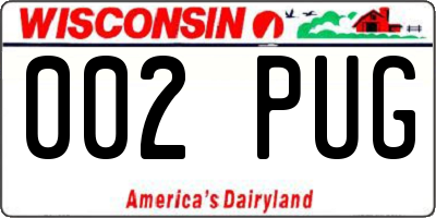 WI license plate 002PUG