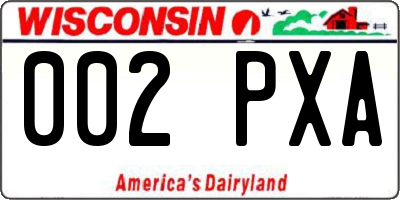 WI license plate 002PXA