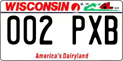 WI license plate 002PXB