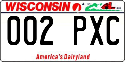 WI license plate 002PXC