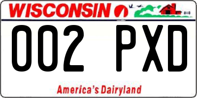 WI license plate 002PXD